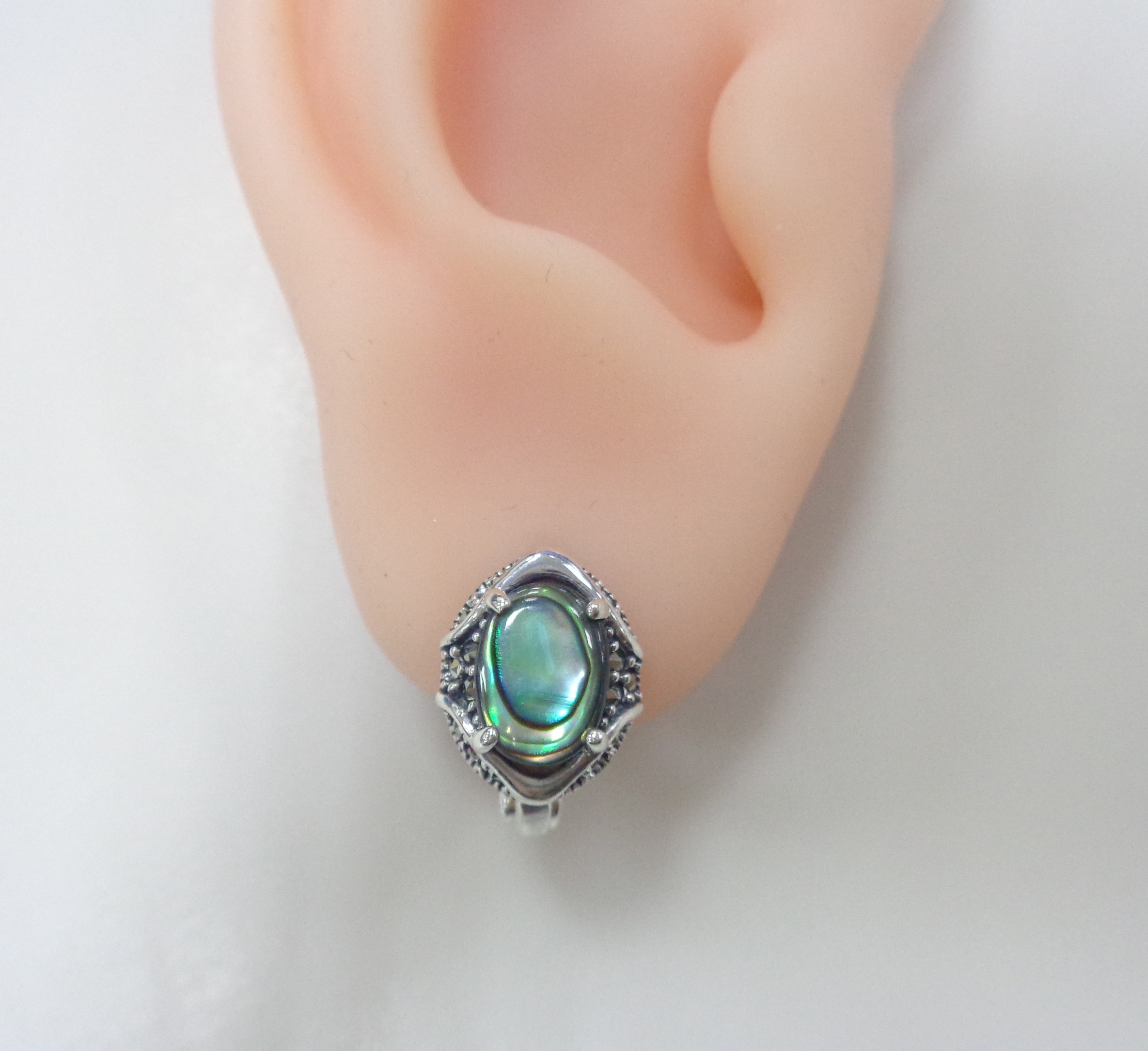 Серебряные серьги с перламутром абалон